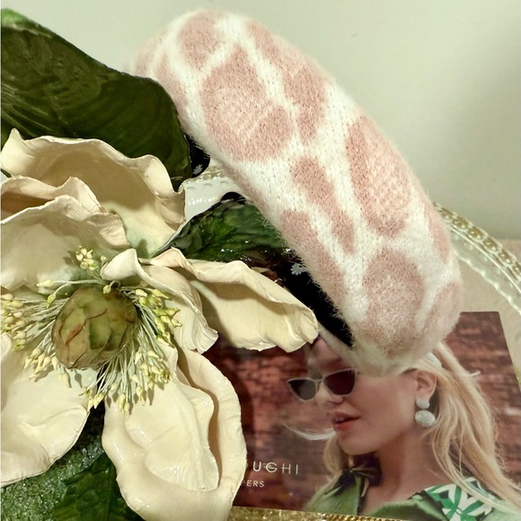 Lele Sadoughi Pink Leopard Knit Alice Headband - Picture 8 of 8